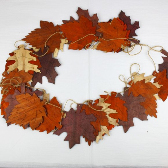 Other - Fall Harvest Wood Leaf Twine Wreath Lot of 2